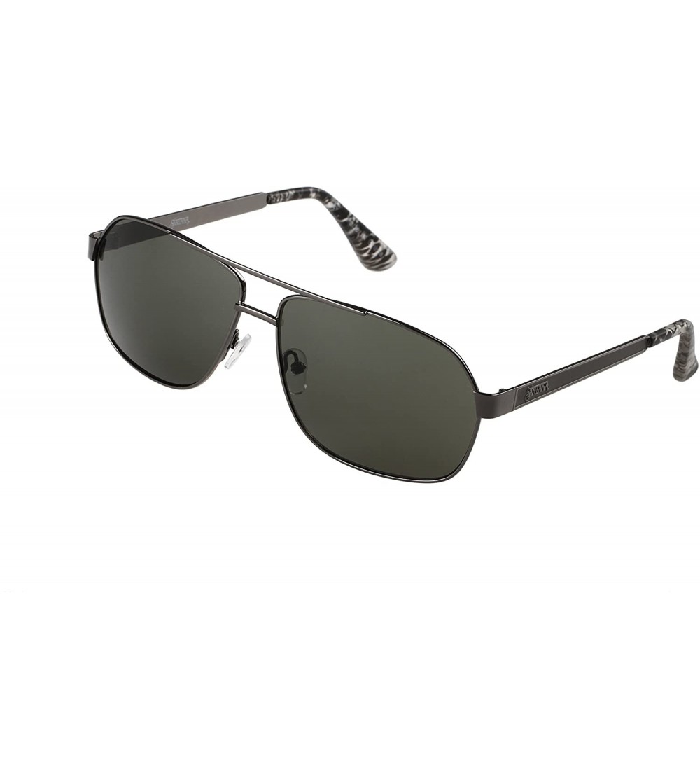Rectangular SANTANA Gale Polarized Round Sunglasses - Shiny Gun / Grey - CE188KIC2NN $50.23