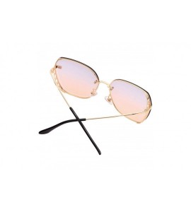 Oversized Square Sunglasses for Women Fashion Metal Frame Flat Lens Sun Glasses UV 400 Protection - Brown - CC194OCZTC0 $24.53