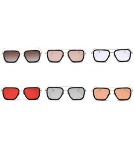 Square Men Square Sunglasses Polarized Driving Glasses Men Half Metal Female Flat Top Sun Glasses - Light Blue - CA18AQTCQ4C ...