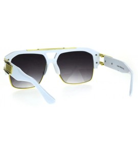 Square Mens Designer Fashion Sunglasses Celebrity Style Square Frame UV 400 - White - CL187WREN6U $20.02