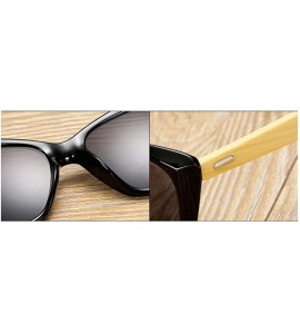 Rectangular Wooden Frame Lightweight Sunglasses Cool Classic Eyewear Anti-UV Glasses for Man - Black Gold - CW18NW2SEWE $20.92