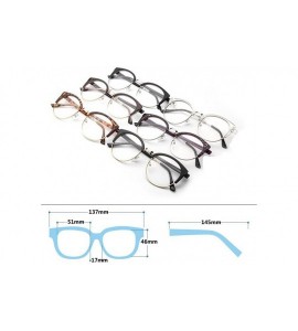 Oval Men Women Eyewear Vintage Retro Cat's eye Half Frame Clear Lens Glasses - Brown - CR18CKZTQ7W $33.12