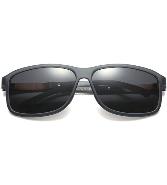 Square Fashion Square Glasses Brand Designer TR90 Frame Polarized Sunglasses For Men - Grey - CT18TQW72NX $26.80