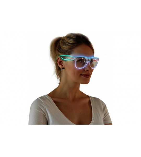 Rectangular Light Up El Wire Glasses Glow Sunglasses Flashing LED Glasses Glow in Dark for Ravers DJ Dancers - CA189OSA6D4 $2...