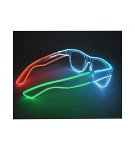 Rectangular Light Up El Wire Glasses Glow Sunglasses Flashing LED Glasses Glow in Dark for Ravers DJ Dancers - CA189OSA6D4 $2...