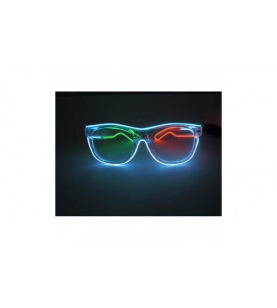 Rectangular Light Up El Wire Glasses Glow Sunglasses Flashing LED Glasses Glow in Dark for Ravers DJ Dancers - CA189OSA6D4 $2...