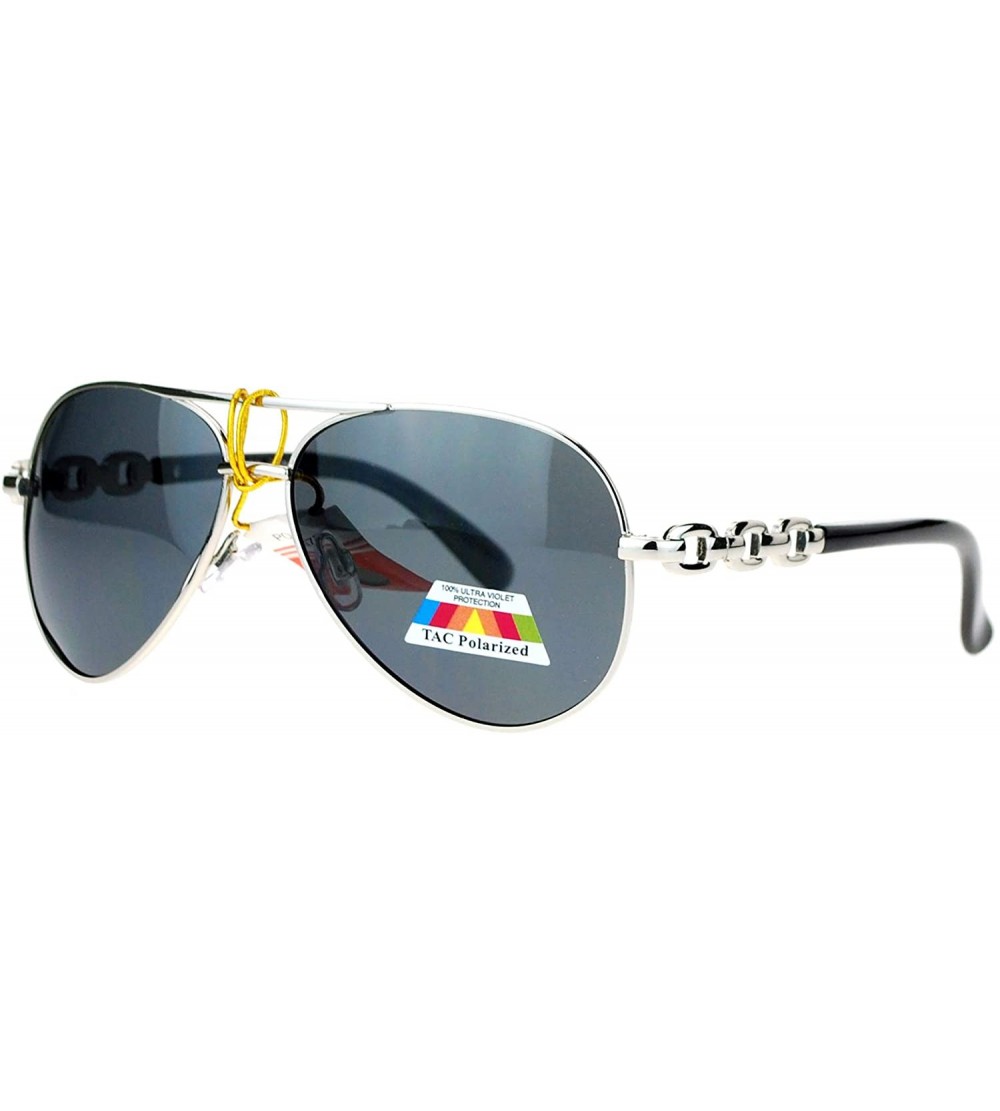Aviator Womens Polarize Lens Aviator Sunglasses Designer Style TAC Polarized - Silver - CZ180QZ36RQ $24.56