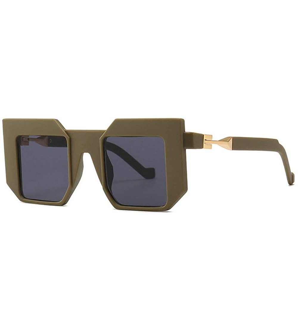 Square Retro Square Sunglasses Luxury Geometric Sun Glasses For Women Fashion Glasses Brand Designer Shades - Gray - CQ18MDD8...