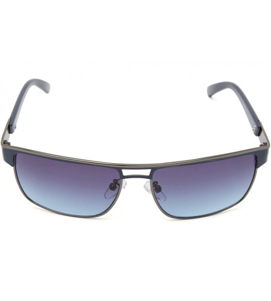 Rectangular mens R1298 Rectangular Sunglasses - Gunmetal/Blue - CU11C4S3QSL $67.60