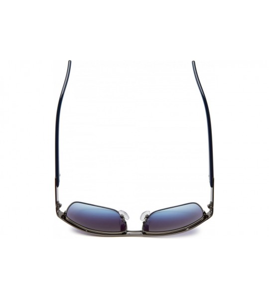 Rectangular mens R1298 Rectangular Sunglasses - Gunmetal/Blue - CU11C4S3QSL $67.60