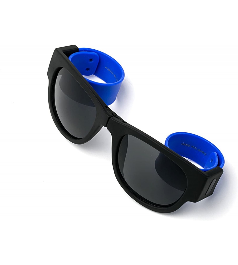 Wayfarer Folding Retro Design for Action Sports Easy to Store Sunglasses - Blue - CB17Y0HANEI $17.43