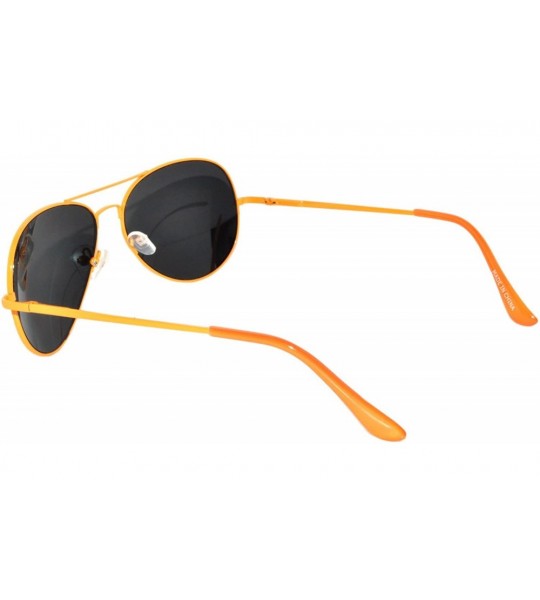 Aviator Colored Metal Frame with Full Mirror Lens Spring Hinge - Orange_mirror_lens - C1122DNMN3F $18.21