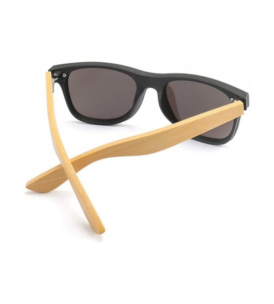 Oversized Wooden sunglasses men's ladies square bamboo mirror sunglasses oversized retro - Kp8849-c5 - CG190LM4E9K $45.00