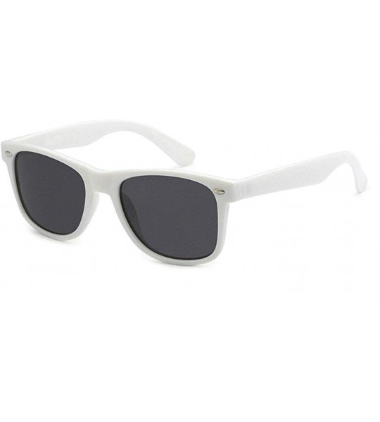 Wayfarer Sunglasses Classic 80's Vintage Style Design - White- Smoke - CO18KLDZYXU $16.85