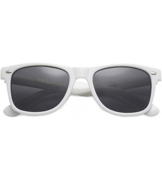 Wayfarer Sunglasses Classic 80's Vintage Style Design - White- Smoke - CO18KLDZYXU $16.85