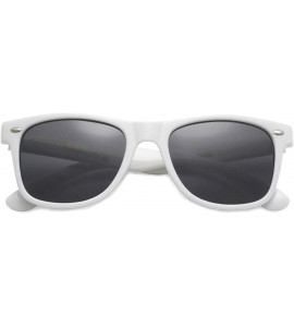 Wayfarer Sunglasses Classic 80's Vintage Style Design - White- Smoke - CO18KLDZYXU $16.85