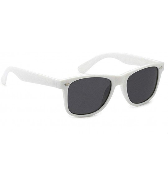 Wayfarer Sunglasses Classic 80's Vintage Style Design - White- Smoke - CO18KLDZYXU $16.85