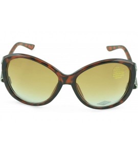 Oval Women's Celebrity Style Sunglasses - Oversized Retro Style - Brown-v - CL129K9JLJJ $15.25