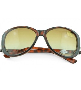 Oval Women's Celebrity Style Sunglasses - Oversized Retro Style - Brown-v - CL129K9JLJJ $15.25