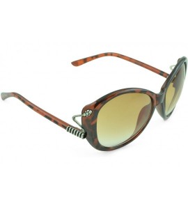 Oval Women's Celebrity Style Sunglasses - Oversized Retro Style - Brown-v - CL129K9JLJJ $15.25