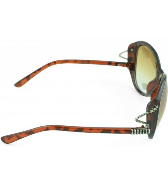 Oval Women's Celebrity Style Sunglasses - Oversized Retro Style - Brown-v - CL129K9JLJJ $15.25