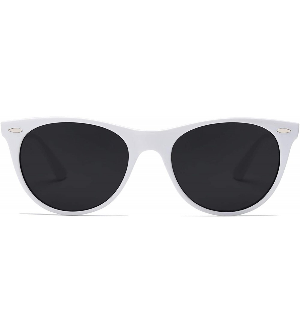 Oval Classic Retro Polarized Sunglasses Small Vintage UV400 Glasses CELEB SJ2076 - C8 White Frame/Grey Lens - CR18XAIWD8Y $23.67