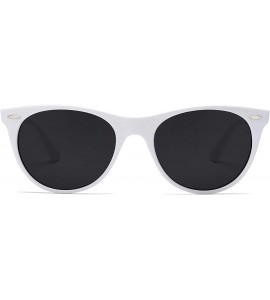 Oval Classic Retro Polarized Sunglasses Small Vintage UV400 Glasses CELEB SJ2076 - C8 White Frame/Grey Lens - CR18XAIWD8Y $23.67