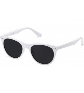 Oval Classic Retro Polarized Sunglasses Small Vintage UV400 Glasses CELEB SJ2076 - C8 White Frame/Grey Lens - CR18XAIWD8Y $23.67