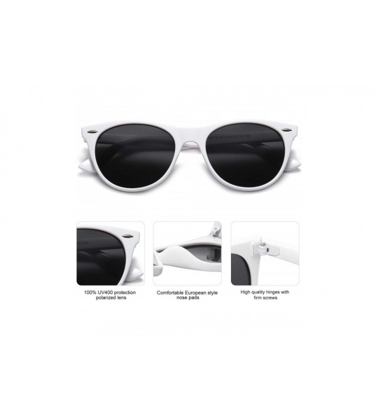 Oval Classic Retro Polarized Sunglasses Small Vintage UV400 Glasses CELEB SJ2076 - C8 White Frame/Grey Lens - CR18XAIWD8Y $23.67