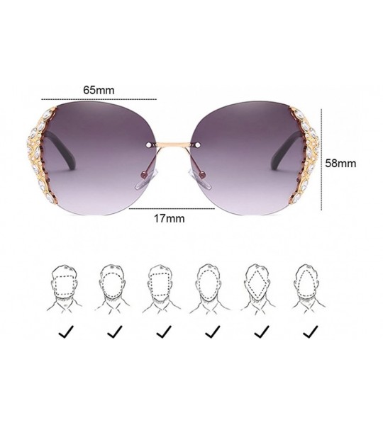 Rimless Classic Vintage Rimless PC Ladies Womens Sunglasses for Fashion Eyewear - Green - CM18DM53Y8X $25.78