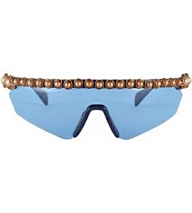 Shield Cateye UV Protection Sunglasses Oversized Sun Shade for Women - Blue - CO199AH0DOO $23.51