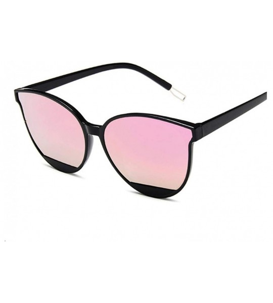 Oversized Classic Oval Red Women Sunglasses Vintage Luxury Plastic Cat Eye Sun Glasses UV400 Fashion - Black Pink - CP19856YA...