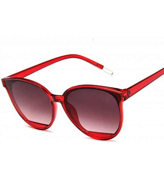 Oversized Classic Oval Red Women Sunglasses Vintage Luxury Plastic Cat Eye Sun Glasses UV400 Fashion - Black Pink - CP19856YA...