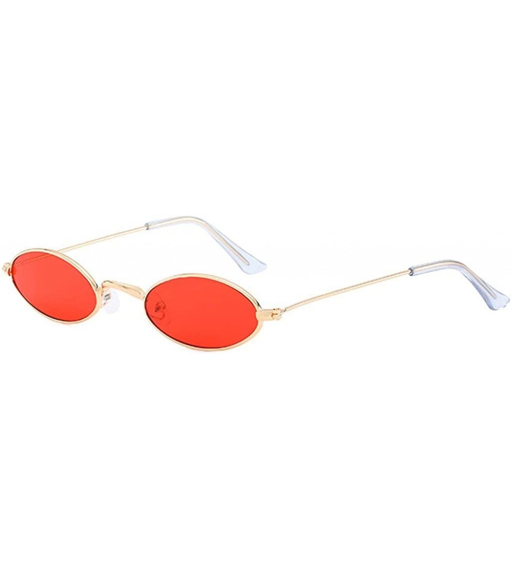 Oval Classic Small Round Sunglasses Trendy Design Style Sunglasses Metal Frame Resin Lens Vintage Sunglasses - Unisex - CD199...