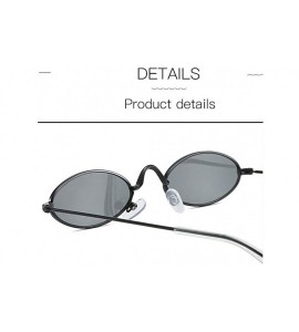 Oval Classic Small Round Sunglasses Trendy Design Style Sunglasses Metal Frame Resin Lens Vintage Sunglasses - Unisex - CD199...