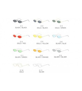 Oval Classic Small Round Sunglasses Trendy Design Style Sunglasses Metal Frame Resin Lens Vintage Sunglasses - Unisex - CD199...