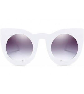 Cat Eye Cat Eye Sunglasses - Polarized Round Frame for Women UV Protection Sunglasses with Case & Lens Cloth - White - C11983...