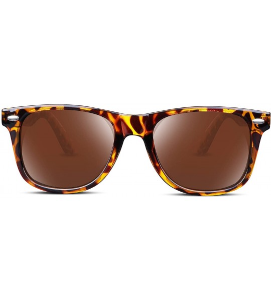 Square Great Classic Polarized Sunglasses Men Women HD Lens B1858 - 004 Leopard - C418OSYU2I9 $22.35