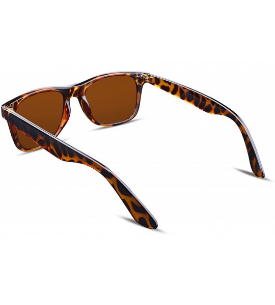 Square Great Classic Polarized Sunglasses Men Women HD Lens B1858 - 004 Leopard - C418OSYU2I9 $22.35