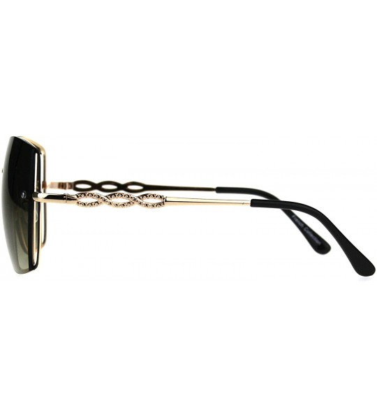 Square Womens Fashion Sunglasses Square Rims Behind Lens Frame UV 400 - Gold Brown - CR188WQEGN3 $21.90