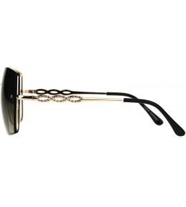 Square Womens Fashion Sunglasses Square Rims Behind Lens Frame UV 400 - Gold Brown - CR188WQEGN3 $21.90