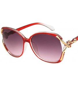 Oval Women Sunglasses Retro Red Drive Holiday Oval Non-Polarized UV400 - CL18RH6RHS9 $17.77