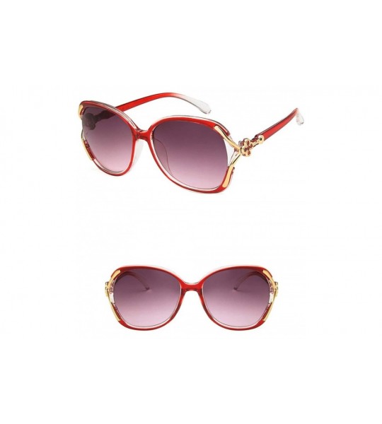 Oval Women Sunglasses Retro Red Drive Holiday Oval Non-Polarized UV400 - CL18RH6RHS9 $17.77