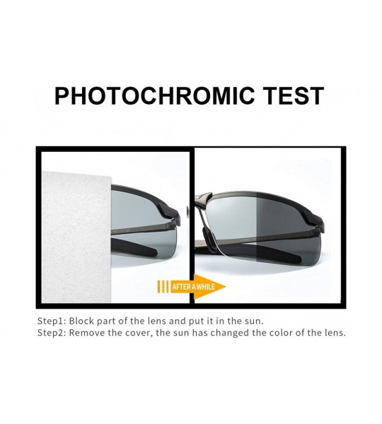 Sport Men's Photochromic Sunglasses with Polarized Lens for Outdoor 100% UV Protection- Anti Glare- Reduce Eye Fatigue - CJ18...