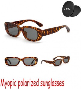 Square small frame unisex myopia polarized sunglasses retro brand designer lady small box sunglasses - Leopard - CK18YS0CRXS ...