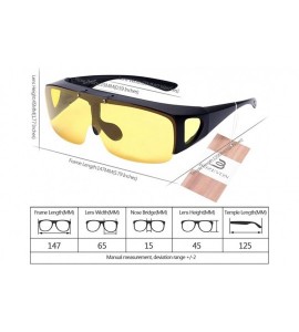 Rectangular Polarized Sunglasses/Night Vision Glasses Fit Over Prescription Glasses - Yellow - Night Vision Glasses - CZ18RG7...