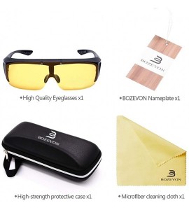 Rectangular Polarized Sunglasses/Night Vision Glasses Fit Over Prescription Glasses - Yellow - Night Vision Glasses - CZ18RG7...