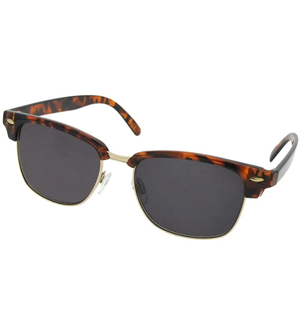 Rectangular Retro Full Lens Reading Sunglass R59 - Tortoise Gold Frame-gray Lenses - CX1896NAL56 $29.39