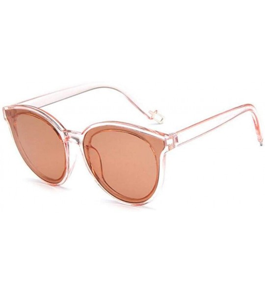 Aviator Luxury Vintage Round Sunglasses Women Brand Designer 2019 Cat Eye Leopard - Pink - CU18Y3O5UAR $17.22