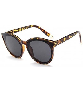 Aviator Luxury Vintage Round Sunglasses Women Brand Designer 2019 Cat Eye Leopard - Pink - CU18Y3O5UAR $17.22